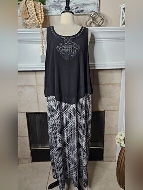 Catherines Maxi Sleeveless Blouson Dress 0X